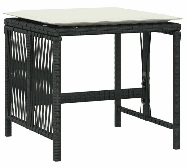VidaXL Kerti Étkezőgarnitúra - 15 részes - Polyrattan - Fekete
