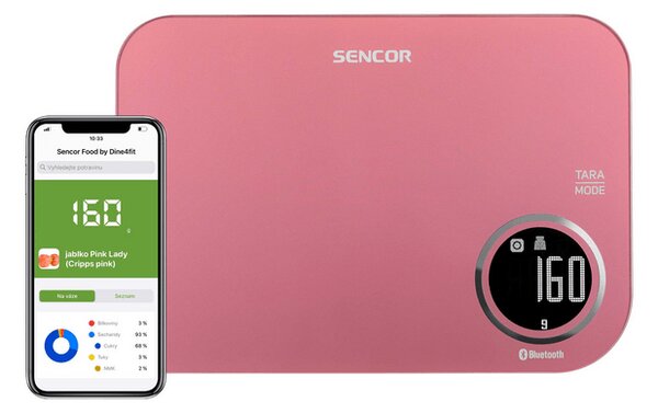 Sencor SKS 7074RD Smart konyhai mérleg, piros
