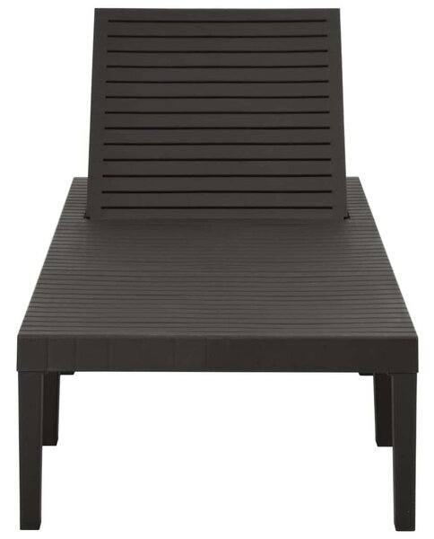 VidaXL Antracitszürke Műanyag Napozóágy - 195 cm