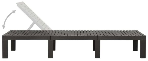 VidaXL Antracitszürke Műanyag Napozóágy - 195 cm