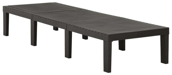 VidaXL Antracitszürke Műanyag Napozóágy - 195 cm