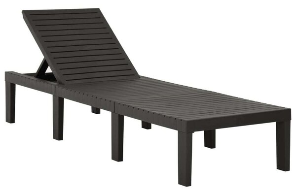 VidaXL Antracitszürke Műanyag Napozóágy - 195 cm