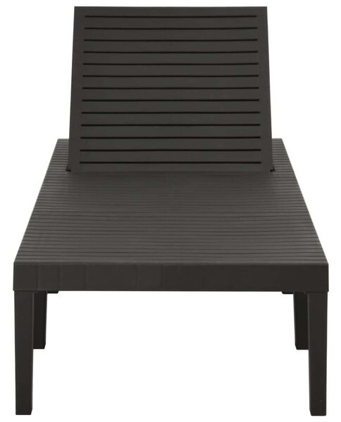 VidaXL Antracitszürke Műanyag Napozóágy - 195 cm