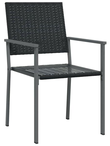 Kert étkező szett 3 pcs Fekete PE Rattan