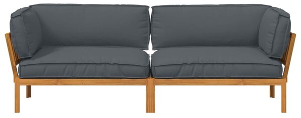 VidaXL Kanapé Szett párnával Egyszínű 2 pcs Antracit Tömör Akácfa