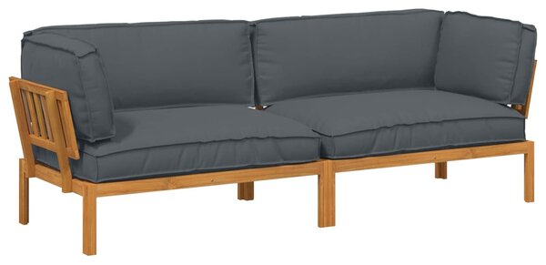 VidaXL Kanapé Szett párnával Egyszínű 2 pcs Antracit Tömör Akácfa