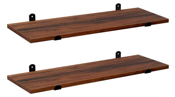 SONGMICS Retro Fali Polc Szett Barna-Fekete MDF 60 cm