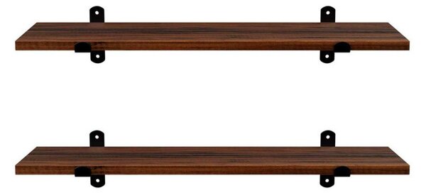 SONGMICS Retro Fali Polc Szett Barna-Fekete MDF 60 cm