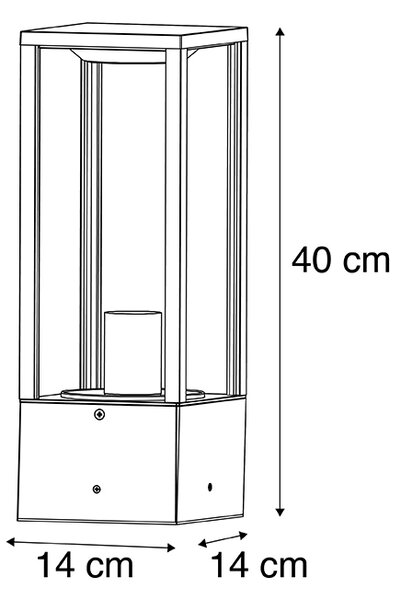 Okos kültéri állólámpa fekete 40 cm IP44 WiFi ST64-gyel - Charlois