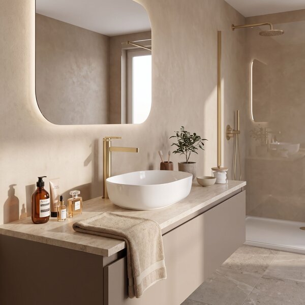 Rea, Fürdőszobai csaptelep Rea Grace Brush Gold High, REA-B8939