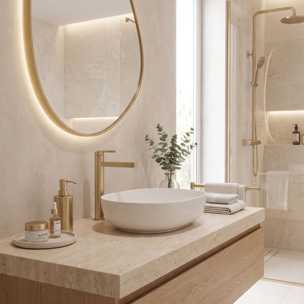 Rea, Fürdőszobai csaptelep Rea Grace Brush Gold High, REA-B8939