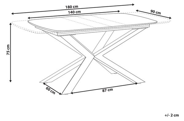Kihúzható étkezőasztal GAIRDNER Barna 140/180 cm 90 cm