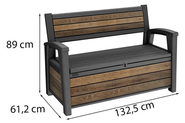 Decocoat műanyag kerti pad/tároló 227 L