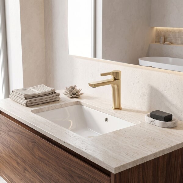 Rea, PREMIUM mosdócsaptelep REA Maxim Brush Gold Low, REA-B8938