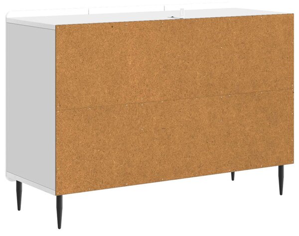 Széf fiókkal Magasfényű Fehér 89 x 34,5 x 62 cm Szerelt Fa