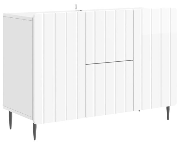 Széf fiókkal Magasfényű Fehér 89 x 34,5 x 62 cm Szerelt Fa