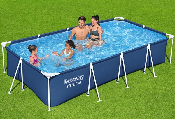 Medence papírszűrős vízforgatóval 400x211x81 cm BESTWAY 56424 Steel Pro