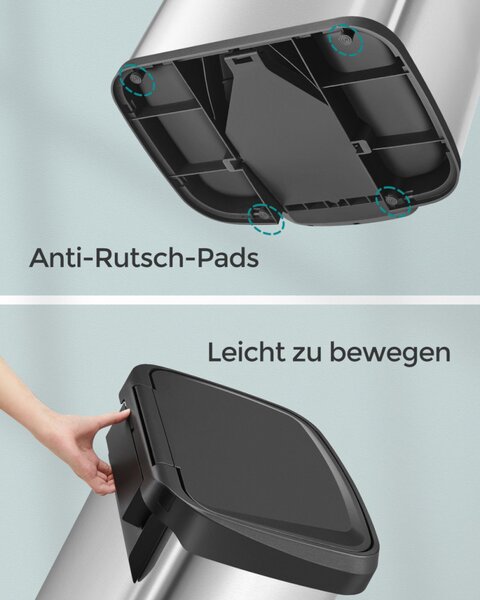 SONGMICS Prémium Rozsdamentes Acél Pedálos Szemeteskuka 68L Soft-Close Fedéllel