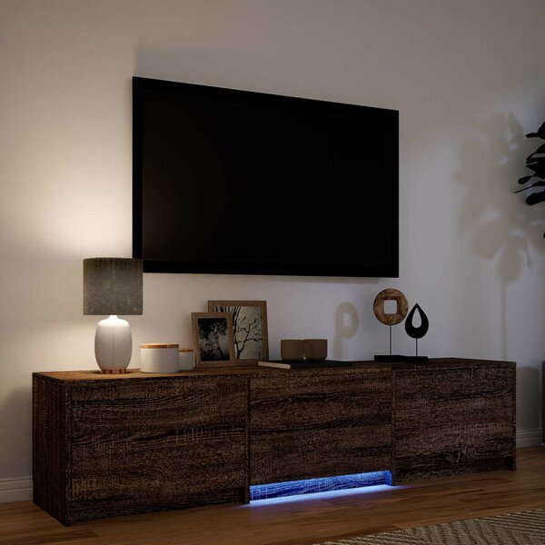 LED-es tévéállvány Barna tölgy 165 x 34 x 40 cm Mérnöki fa