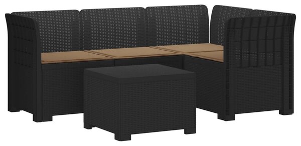 VidaXL 4-személyes kerti kanapé párnákkal, rattan megjelenésű PP antracit