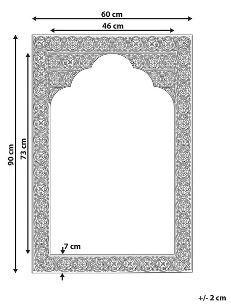 Falitükör PALI 60 cm 90 cm Fém Réz