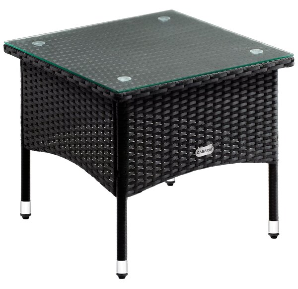 Casaria® Rattan asztalka 50x50x45 cm - fekete