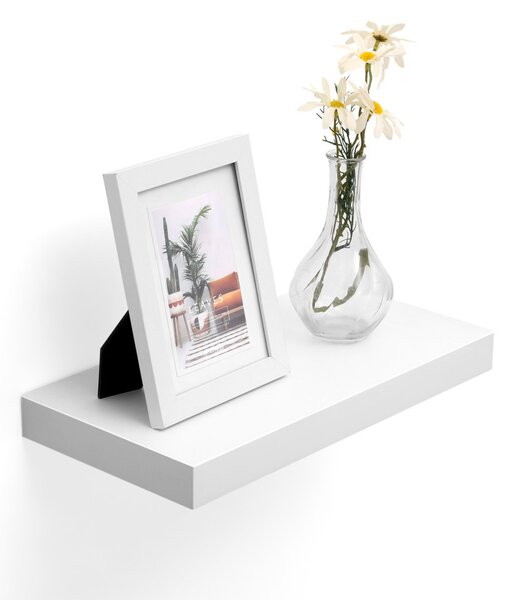 VASAGLE Lebegő Fali Polc MDF Fehér 40 cm
