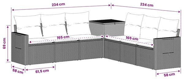 VidaXL Kanapé Szett 7 pcs Világosszürke és Sötétszürke