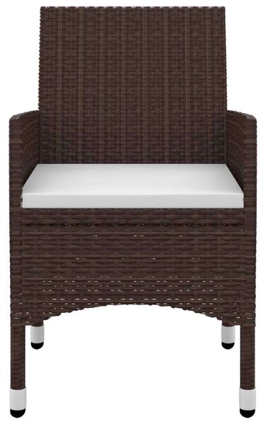 VidaXL 5 részes polyrattan és üveg kerti étkezőgarnitúra párnákkal