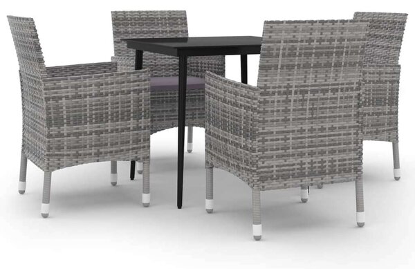 VidaXL - Polyrattan Kerti Étkezőgarnitúra - 5 részes