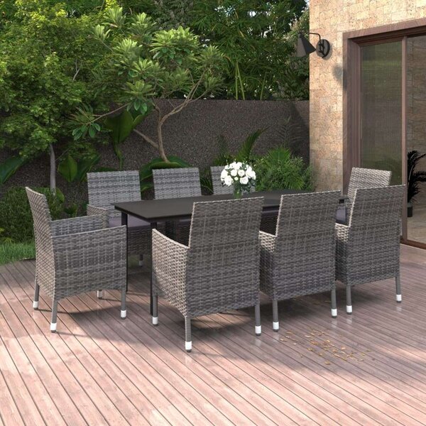 Polyrattan Kerti Étkezőgarnitúra - 9 részes