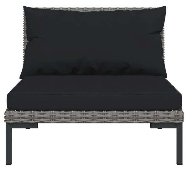 VidaXL Polyrattan Kerti Ülőgarnitúra - 4 részes, Sötétszürke