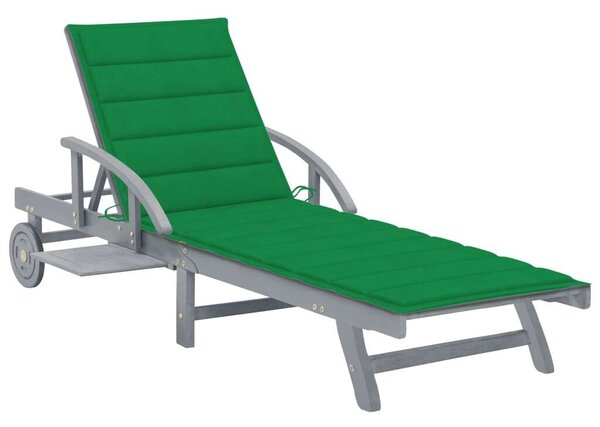 VidaXL Akácfa Napozóágy - 200cm - Zöld Párnával