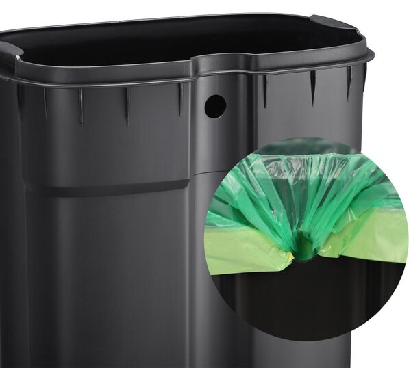 SONGMICS Pedálos Szemeteskuka 30L Füstszürke Acél Soft-Close