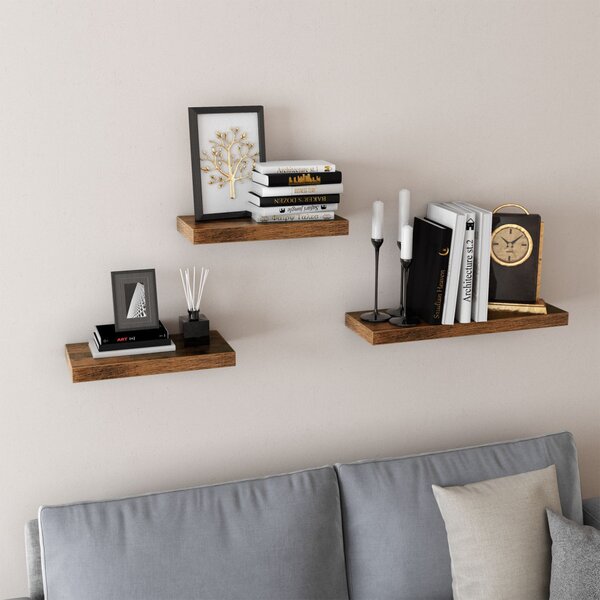 VASAGLE lebegő fali polc MDF rusztikus barna 40 cm