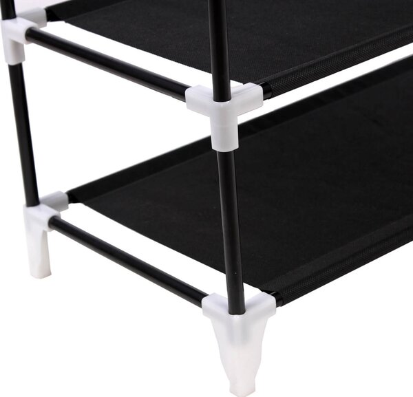 SONGMICS 10 szintes cipőtartó állvány textil takaróval fekete 58 x 28 x 160 cm