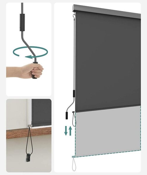 Függőleges napellenző vízálló 1,4 m x 2,5 m, szürke