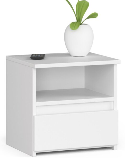 AKORD CL1 Fehér Éjjeliszekrény Laminált Fiókos