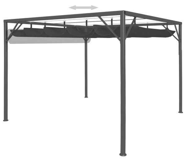 VidaXL Kerti Pavilon - Behúzható Ponyva - 3x3m