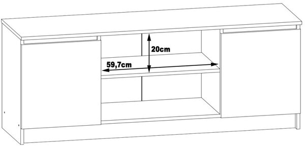 AKORD CLP 140 TV Szekrény Laminált Éger