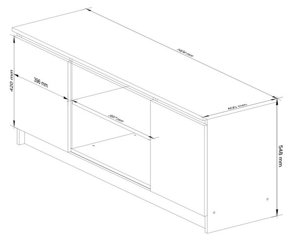 AKORD CLP 140 TV Szekrény Laminált Éger