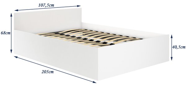 AKORD CLP Tárolós Ágy 100x200 Fémrácsos Sonoma Tölgy