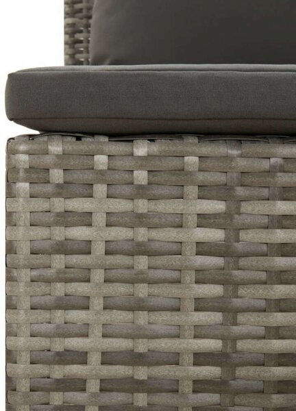 Polyrattan Kerti Ülőgarnitúra - 4 részes - Szürke