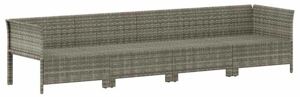 Polyrattan Kerti Ülőgarnitúra - 4 részes - Szürke