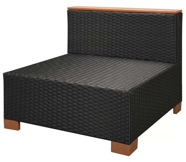 Polyrattan Kerti Bútorszett - 6 részes - Fekete