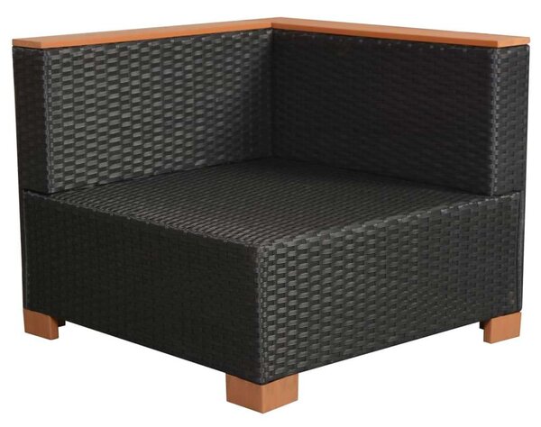 Polyrattan Kerti Bútorszett - 6 részes - Fekete