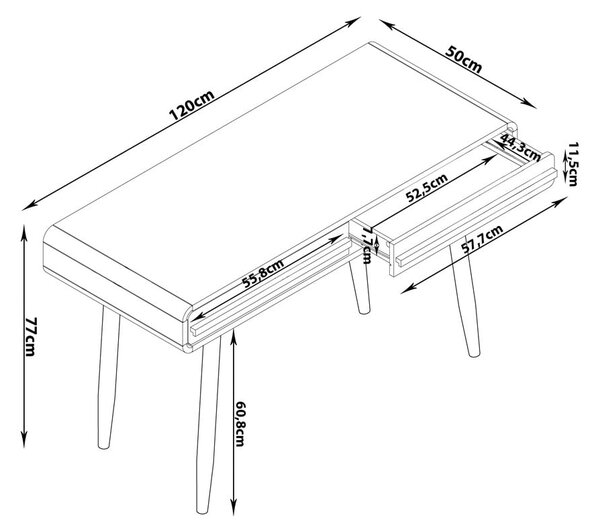 Íróasztal 50x120 cm Chantal – Støraa