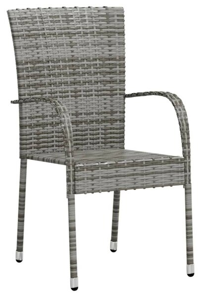 Polyrattan Kerti Étkezőgarnitúra - 3 részes - Szürke