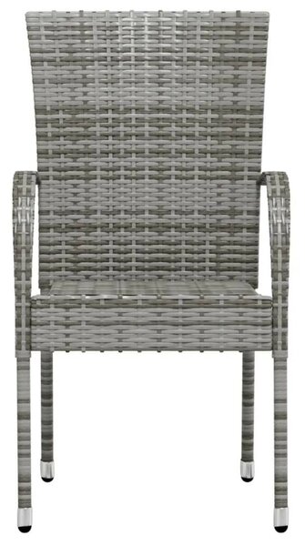 Polyrattan Kerti Étkezőgarnitúra - 3 részes - Szürke
