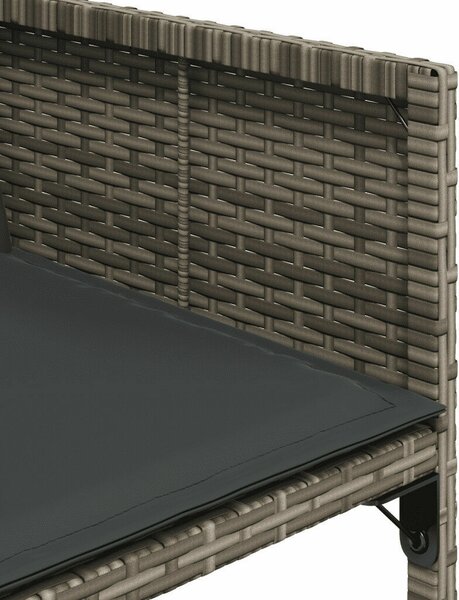 VidaXL 9 részes szürke polyrattan kerti étkezőgarnitúra párnával